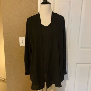Black long sleeve work blouse